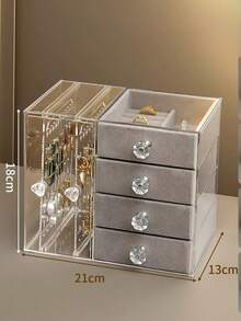 قطعة واحدة من رف منظم مجوهرات متعدد الطبقات للطاولة، حامل أنيق للأقراط وعرض عصري لعقود، لتخزين المجوهرات بكفاءة، مثالي لديكور المنزل وأفكار هدايا، مناسب للمناسبات الخاصة واحتفالات العطلات، يعزز مساحتك بحلول تنظيم أنيقة