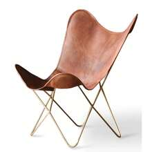 Handcrafted Vintage Buffalo Leather Butterfly Chair Lounge Modern Accent Folding - - Default - View 2