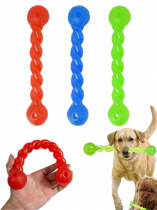 Dog Chew Toys - Chewing Ball And Dental Stick - For Labrador, Golden Retriever, Corgi - Training And Dental Cleaning