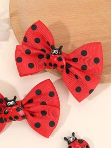 2pcs Red Ladybug Hair Bows For Girls Cute Laybug Grosgrain Ribbon Bow Alligator Clips Adorable Polka Dot Ladybug Insect Bow Hair Clips Birthday Holiday Gifts Bow Barrettes Girls Pigtail Bow Hairpins Kids Hair Accessories