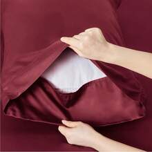 Bedsure Queen Sheet Set, Cooling Sheets For Queen Size Bed Set, Rayon Derived From Bamboo, Breathable & Soft Deep Pocket Up To 16 Inches, Hotel Luxury Silky Bedding, Bedsheet & Pillowcases, Dark Grey - 15. 勃根地 - 查看 5