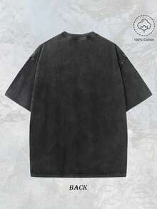 The Twilight Zone Graphic Washed T Shirt 230g, Men's Casual Cotton T-Shirt– Soft And Comfortable, Perfect For Everyday Wear And Outdoor Activities – Elevate Your Style With Effortless Fashion - 黑色 - 查看 2