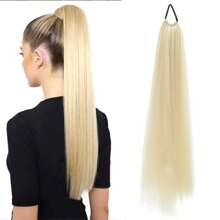 Braid DIY Ponytail Extensions Synthetic With Hair Tie Wrap Around Hair Braid Extensions Tail Rubber Band Hair Ring 28 Inch Ombre