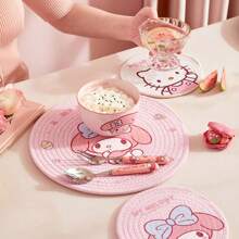 Sanrio 1 szt. podkładka izolacyjna Sanrio, talerz kuchenny zapobiegający poparzeniom, miska, podkładka pod garnek, podkładka pod kubek do herbaty, mata izolacyjna na stół jadalny odporna na wysokie temperatury.
