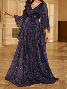 Suknia wieczorowa najwyższej jakości, luksusowa, efektowna, długa sukienka z cekinami