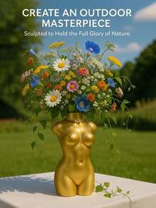 1 chiếc bình hoa hình dáng phụ nữ hiện đại, tác phẩm điêu khắc bằng nhựa mạ vàng tối giản, thích hợp để cắm hoa, điểm nhấn trang trí nhà theo phong cách Scandinavia, vật trang trí thanh lịch cho phòng khách, phòng ngủ, văn phòng, kệ sách và mặt bàn, hoàn hảo cho trang trí nghệ thuật đám cưới, quà tặng Ngày của Mẹ, bình trang trí phòng, bình thủy tinh. - Nhiều màu - Xem 5