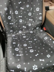 1pc Waterproof Printed Oxford Cloth Pet Car Front Seat Cover, Suitable For Outdoor And Anti-Dirty Car Seat Mat