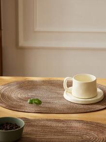 1/2/4/6/8 Stücke minimalistische Farbverlauf-Milchkaffee-ovale Polyester-Tischset