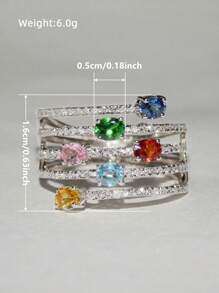 1 PC Retro Style Cubic Zirconia Ring For Women For Wedding Engagement Party Jewelry Valentine's Day Gift,Mom,Mother,Mother's Day,Gift