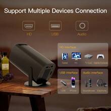 HASATEK HASATEK przenośny inteligentny projektor 4K HY320, Android 11, 4K 1280*1080P, podwójne WiFi, regulowany w zakresie 180°, odpowiedni na kemping i do kina domowego, idealny prezent dla rodziny i przyjaciół