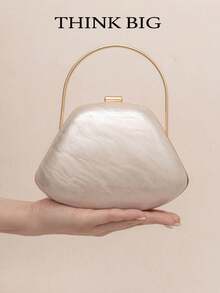Acrylic Elegance Prom Shell Shaped Bag Luxury Marble Clutch Evening Purses For Women Glitter Handbag For Wedding Cocktail Party Prom