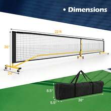 Lifezeal Portable Pickleball Net 22 FT Regulation Size Pickle Ball Net System For Outdoor - màu đen - Xem 3