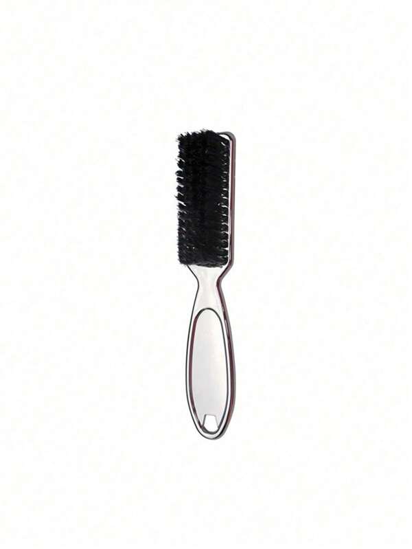 1 pièce Petite brosse de stylisation de barbe avec logo, brosse à barbe professionnelle de coiffeur vintage, tête en forme d'huile, brosse de nettoyage de sculpture