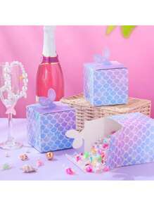 5/10/20 Stücke, Meerjungfrau Schwanz Geschenkbox, Meerjungfrau Themen Party Geburtstags Party Verpackungsbox, Hochzeit Dekoration Zubehör, Geschenkverpackungsbox