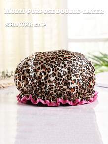 Bonnets de douche imperméables à double couche, bonnets de douche pour les femmes pour le bain, le shampooing et le maquillage. Bonnets de bain de haute qualité réutilisables et portables pour les voyages