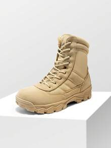 Men's Tactical Military Work Boots Side Zipper Outdoor Motorcycle Combat Boots 8 Inches 2.0 Trooper-Pro - 駝色 - 查看 2