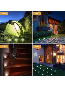 8LED Solar Underground Light, Outdoor Waterproof Step Garden Lawn Light, Solar Courtyard Light, Suitable For Courtyard, Outdoor, Lawn Decoration - Multicolor - View 9