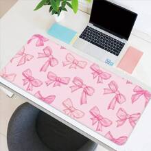 Bowknot Large Mouse Pad, Office Desk Mat, Keyboard Pad, Full Edge Locking, Anti-Slip Rubber Bottom Texture, Gaming Mouse Pad, Cartoon Pattern Back To School