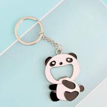 1个创意卡通熊猫造型开瓶器金属钥匙扣挂件汽车饰品包包挂饰可爱哥特风Y2K包挂绳带证件夹汽车饰品包包挂饰圣诞礼物汽车饰品老师朋友姐妹礼物创意