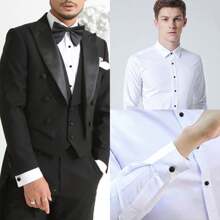 طقم أزرار أكمام رجالي عصري وشائع، أزرار أكمام فاخرة مطلية بالفضة، إكسسوارات العريس كهدية زواج، هدية مثالية للحبيب في عيد الحب أو عيد الميلاد أو عيد الهالوين أو رأس السنة الجديدة