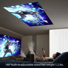 HASATEK HASATEK przenośny inteligentny projektor 4K HY320, Android 11, 4K 1280*1080P, podwójne WiFi, regulowany w zakresie 180°, odpowiedni na kemping i do kina domowego, idealny prezent dla rodziny i przyjaciół