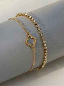 1pc/3pcs Stainless Steel Tarnish-Proof Luxury Zirconia Micro Diamond Bangle Bracelet, Unisex Design, Suitable For Mother's Day, Valentine's Day, Dates