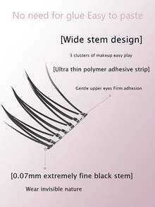 7 fileiras de 42 conjuntos de cílios postiços densos e não adesivos que podem ser facilmente enxertados sem cola. Cílios naturais estilo ACE Girl Group, cílios para maquiagem, embalagem de grande capacidade, embalagem de papel de alta qualidade, cílios postiços não adesivos que podem ser facilmente enxertados em cílios postiços pessoais.