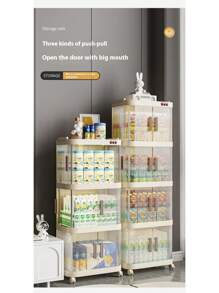 1pc Storage Cabinet/Trolley For Snacks, Living Room/Bedroom Home Use, Baby Items, Toys, Clothes, Multi-Layer Storage Cabinet