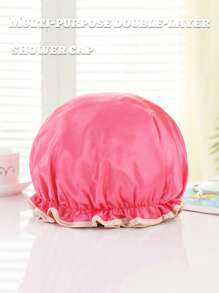 Bonnets de douche imperméables à double couche, bonnets de douche pour les femmes pour le bain, le shampooing et le maquillage. Bonnets de bain de haute qualité réutilisables et portables pour les voyages