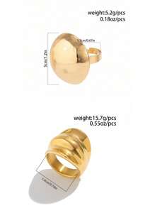 1pc Exaggerated Minimalist Metal Circular Mushroom Design Open Ring, Decorative Jewelry For Women
