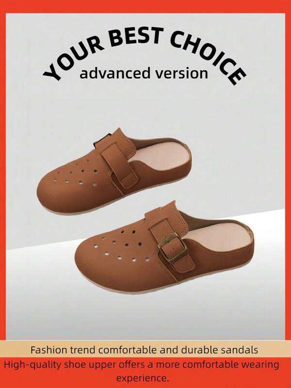 2025 Summer Women's New Open Toe Flats Slip-On Vintage Backless Slippers, Breathable Soft Sole Anti-Slip Anti-Odor Indoor Slippers