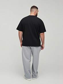 Eat Healthy Motif T-Shirt Plus Size 100% Soft Comfortable Thick Cotton 220g (S - 5XL) - Black - View 2