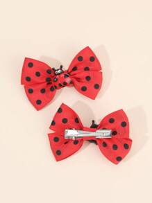 2pcs Red Ladybug Hair Bows For Girls Cute Laybug Grosgrain Ribbon Bow Alligator Clips Adorable Polka Dot Ladybug Insect Bow Hair Clips Birthday Holiday Gifts Bow Barrettes Girls Pigtail Bow Hairpins Kids Hair Accessories