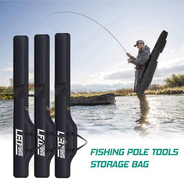Portable Fishing Rod Case - Compact Foldable Storage For Rods & Reels With Gear Organizer | Waterproof Tackle Management For Travel, Boat & Shore Fishing