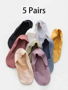 5 Pairs High Quality Matching Casual Socks Women'S Invisible Low Cut Sock Lot Breathable Silicone Non-Slip Comfortable Bottom - Multicolor - View 1