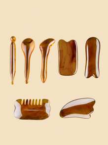 1 Set de herramientas de masaje Gua Sha facial, que incluye bastón de masaje, herramienta de masaje de raspado, kit de masaje multifuncional para cara, cuello y hombros