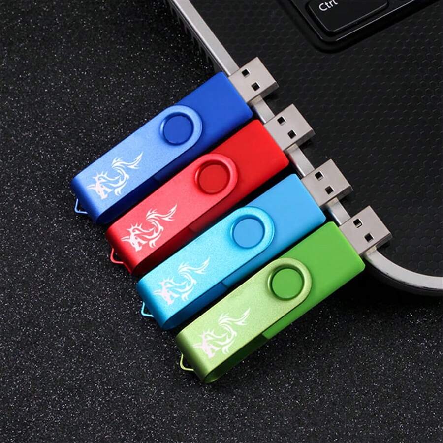 64GB/128GB Personalized Dragon Pattern USB Flash Drive, High-Speed USB 2.0 Transparent USB Stick, Gift Packaging Suitable For Computer, Car, TV - 綠色 - 查看 1