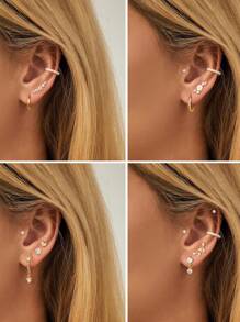 CASSIECA CASSIECA 1 Stück 16 Gauge Knorpel Ohrringe für Frauen, flacher Stecker - Hypoallergen, chirurgischer Edelstahl Stud Hoop Knorpel Ohrring Set für Daith, Concha, Tragus, Helix Piercings, Einzelstück