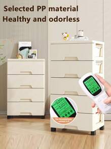 5/4/3/2/1 Drawer Style Storage Cabinet, Narrow Gap Side Shelf Unit, Multi-Layer Plastic Bedside Cabinet, Bathroom