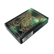 1 baraja de 55 cartas de juego de plástico transparente con gráficos impresos a color de dragón/tigre, resistente al agua, para juegos de mesa clásicos en casa, viajes o regalos de Navidad, Halloween y Acción de Gracias