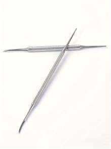 2 pezzi di sollevatore per unghie dei piedi in acciaio inossidabile argento a doppia testina, strumento per rimuovere unghie incarnite e sporcizia, lima per unghie multifunzione, strumenti professionali per pedicure e lima per la bellezza