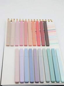 6pcs/Set Soft Tip Fluorescent Pens, Waterproof, Quick Drying, Suitable For Diary, Scrapbooking, School Supplies, DIY Decoration, Journaling, Note Taking, Office, Writing & Highlighting, Back To School, Random Colors