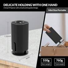 HASATEK HASATEK przenośny inteligentny projektor 4K HY320, Android 11, 4K 1280*1080P, podwójne WiFi, regulowany w zakresie 180°, odpowiedni na kemping i do kina domowego, idealny prezent dla rodziny i przyjaciół