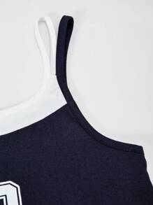 Girls' Fashion Casual Fashion New 2 Pieces Vest Set, Digital Print, Tank Top Paired With Side Pants With White Striped Long Pants, Suitable For Summer Outdoor Wear, Daily Gatherings, Travel, Etc