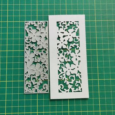 1pc Bar-Shaped Floral Silhouette Metal Cutting Dies, Suitable For Handmade DIY Scrapbooking, Card Making And Album Craft Decoration