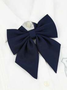 1pc Adjustable Pre-Tied Bow Tie, Suitable For Girls, Preppy Style