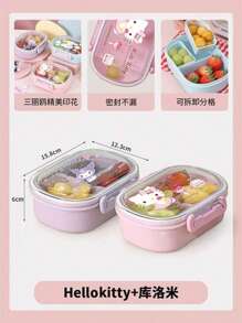 Sanrio 1 Pezzo Set Contenitore Pranzo Rosa Hello Kitty & Friends - A prova di perdite, Rettangolare, Contenitore Pranzo in Plastica con Scomparti, Lavabile a Mano per Lavoro, Scuola e Viaggio, Scatola Porta Pranzo | Contenitore Pranzo a Tema Personaggio | Facile da Pulire, Sanrio, Ritorno a Scuola