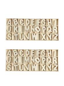 1 Set di lettere in legno e vassoio di immagazzinaggio in legno, lettere in legno bianche come regalo per imparare, decorazione per la casa, pittura fai-da-te, regalo per vacanze e compleanni
