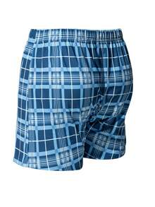 4件套男士格子印花宽松透气睡衣短裤，松紧腰休闲内衣，夏季 - 彩色 - 查看 3