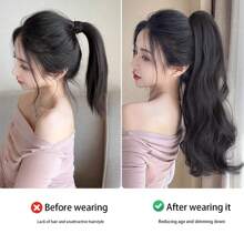 1pc Ponytail Claw Clip Hair Extension For Women, Curly Long Wavy Synthetic Hair Ponytail Hairpiece With Braiding Hairpiece, Enhance Hair Volume